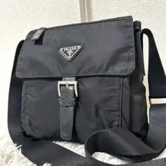 美品✨プラダ メッセンジャーバッグ ナイロン レザー 三角ロゴ 白タグ