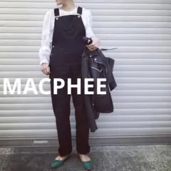 金子綾×MACPHEE マカフィー　コットンチノオーバーオール　ブラックのサムネイル