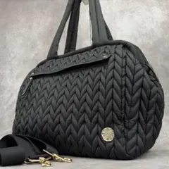 【良品✨】ハップ キルティング マザーズバッグ 2WAY ショルダー 黒