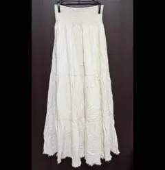 GOA リネンコットン　ロングフレアスカート　ジッパー スライダー ギミック GOA リネンコットン ロングフレアスカート ジッパー スライダー