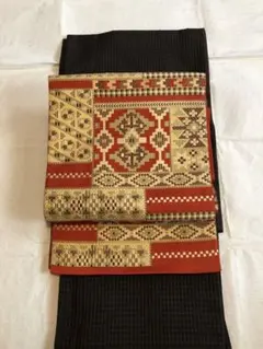 幾何学模様　名古屋帯