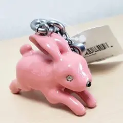 COACH バニー型 バッグチャーム ピンク 新品 キーホルダー