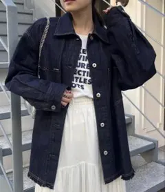 チャオパニックティピー　フリンジデニムオーバーシャツジャケット