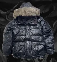 y2k ファー プレミアムダウンジャケット 短丈 平成 お兄系 光沢