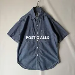 【夏物】POST O'ALLS ポストオーバーオールズ 半袖デニムシャツのサムネイル