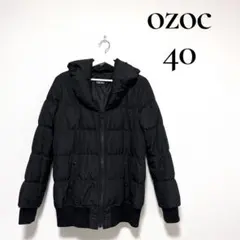 【良品】 OZOC オゾック ボリュームカラー 中綿ダウンジャケット 黒のサムネイル