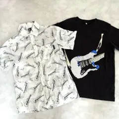 RADCUSTOM 150cm ギター柄 綿100％ボタンシャツ ラッドカスタム