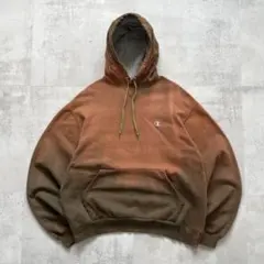 一点物Boro　鬼フェード　ボロ　パーカー　プルオーバー　褪色　黄丹色×枯草色