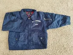 レトロ　ミキハウス 刺繍　MA-1 ジャケット　ネイビー100 110