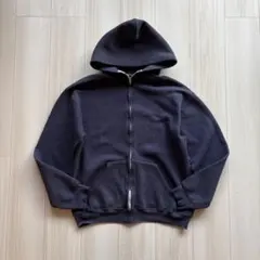 -80s フルジップパーカー USA製 ナス紺 アルミジップ XL相当 フェード
