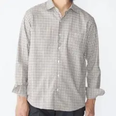 【美品】SHIPS チェック 長袖 ネルシャツ ワイドカラー