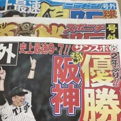 阪神タイガース　優勝　号外　3社セット