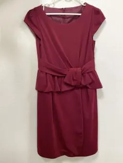LD prime パーティードレス　ワインレッド　2次会　ワンピース　結婚式