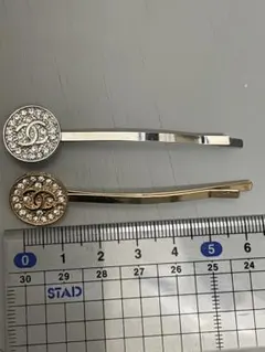 クリスタル装飾 ヘアピン 2個セット