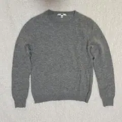 ユニクロ　カシミヤクルーネックセーター（長袖）　ライトグレー　L