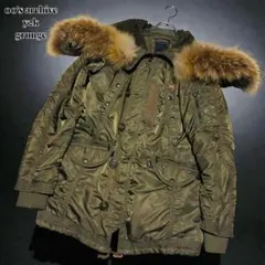 00s y2k N2-B フライトジャケット 短丈 鬼ファー リアルファー XL