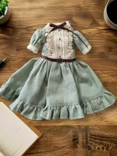 1170※ハルモニアブルーム ※ミントブルーのロングドレスとボンネット