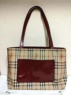 バーバリー ノバチェック トートバッグ ワンショルダー 肩がけ A4収納