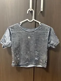 MURUA tシャツ 半袖 クロップドシアーベロアTシャツ レディース ブルーのサムネイル