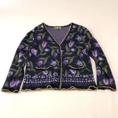 Yukiko Hanai・カーディガンジャケット・ L〜LL程度・黒・花井極美品 2026年最新】Yukiko Hanai レディース カーディガン・ボレロ
