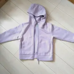 ユニクロ　薄紫フード付き　ジッパーパーカー（110）