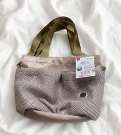 新品 大人気 DAISO お散歩バッグ ベージュショルダー ペット タグ付きのサムネイル
