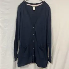 H&M L.O.G.G. ネイビー カーディガン Lサイズ