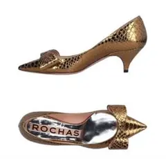 ROCHAS ロシャス　ゴールドリボンパンプス　36 23センチほど
