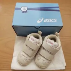 アシックス ベビースニーカー 花柄 13.5cm ピンク オフホワイト