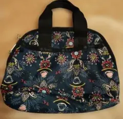 LeSportsac ネイビー花柄ハンドバッグ