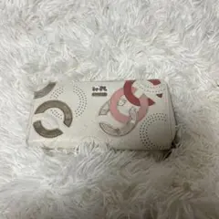 コーチ 長財布 オプアート ラウンドファスナー レザー パンチング 白