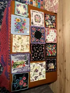 フェイラー花柄刺繍ハンカチ 12枚セット