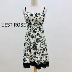 レストローズ 花柄 ワンピース レース リボン オフホワイト 2 M ドレス