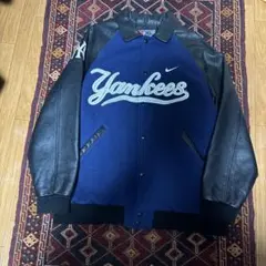 NIKEナイキnewyorkyankeesニューヨークヤンキーススタジャン紺希少 MLB ニューヨークヤンキース Yankees NIKEナイキスタジアムジャンバー