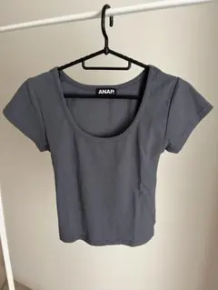 ANAP 半袖 クロップドTシャツ ブルーグレーのサムネイル