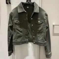UNIQLO カーキ クロップドデニムジャケット S