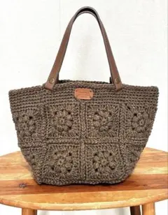 ち*ー様 ニットバック♡かぎ針モチーフ編み　ハンドメイド