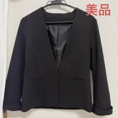 ブラック ノーカラージャケットのサムネイル