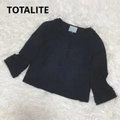TOTALITE ラトータリテ　ライトノーカラージャケット　薄手　黒　七分袖