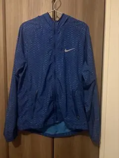 Nike 青 パターン入り フード付きウィンドブレーカー