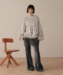 LOWRYS FARM ベロアフレアパンツ