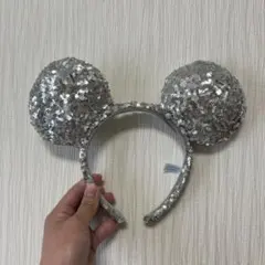 ミッキー型シルバースパンコールカチューシャ