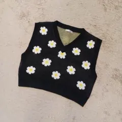 INGNI花柄 Vネック ニットベスト