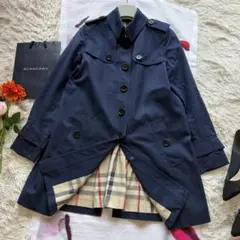 BURBERRY LONDON トレンチコート ネイビー 38 ノバチェック