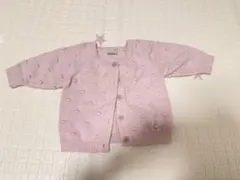 ピンク ドット柄 カーディガン 70サイズ　プティマイン　女の子