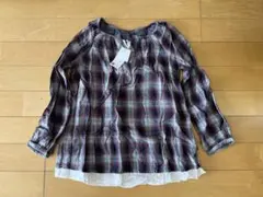 新品　アズノウアズ　チェック　赤系　綿100% チュニック　フリーサイズ