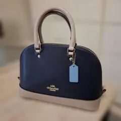 COACH ミニシエラサッチェル ネイビー ベージュ ショルダーバッグのサムネイル