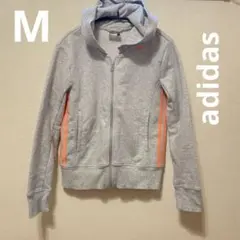 adidas ESSENTIALS ジップパーカー M グレー ※紐なし