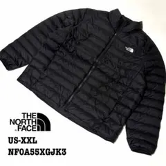 【新品】US-XXL ノースフェイス ダウンジャケット 軽量 ロゴ刺繍 550