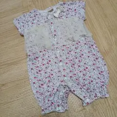 【美品】　petit main　半袖　2wayロンパース 80cm 花柄